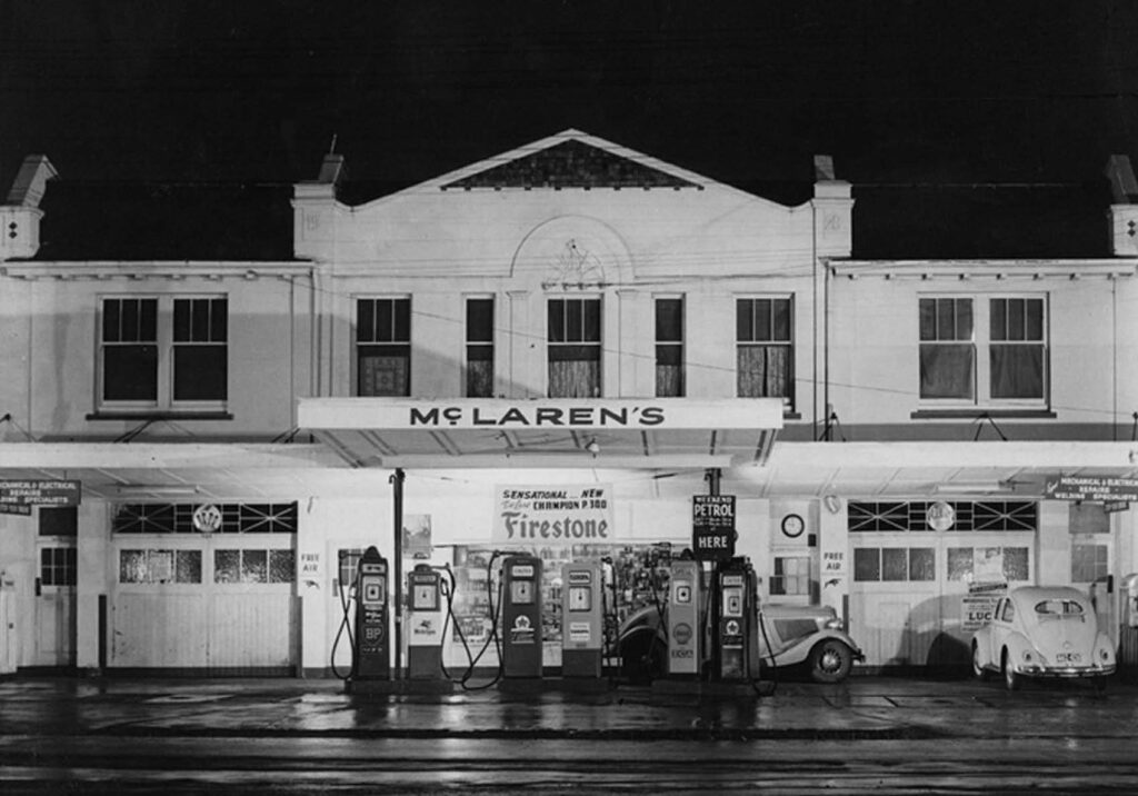 Bruce McLaren's garage, located 586-592 Remuera Rd, Auckland.